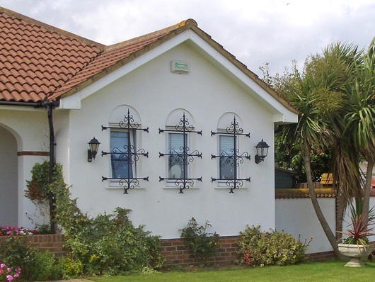 wrought iron window grilles